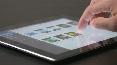 4K Video Watching Tablet iPad Device Stock Footage 42887994