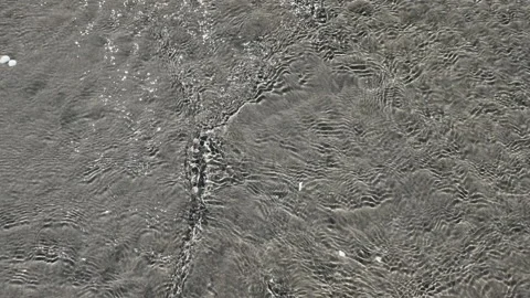 4K video of water closeup waves on coastline at sunny day on beautiful sea Stock Footage 156994512