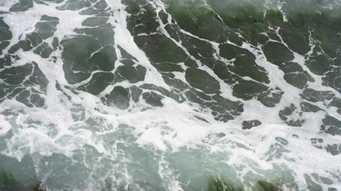 4k video. Waves of water of the ocean and the sea Stock Footage 154459862
