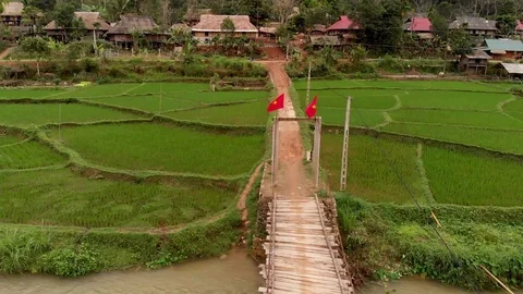 4k Vietnam rice fields Stock Footage 126096664