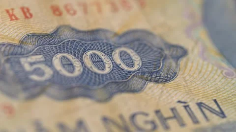 4K Vietnamese Bank note close up Panning shot. Stock Footage 270755598