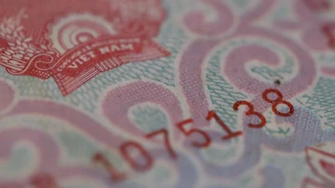 4K Vietnamese Bank note close up Panning shot. Stock Footage 270784483