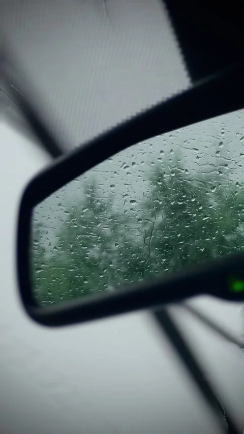 4K View from Car Mirror, Surrounded by Lush Valleys and Mountains in Norway Stock Footage 296009283