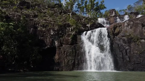 4K view of Cedar Creek Falls in full flow,Proserpine,Queensland,Australia Stock Footage 106099198