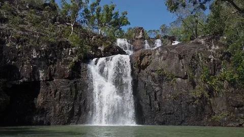 4K view of Cedar Creek Falls in full flow,Proserpine,Queensland,Australia Stock Footage 106102194