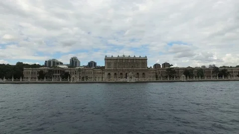 4K View of Ciragan Palace From Bosphorus Video stock 71627972