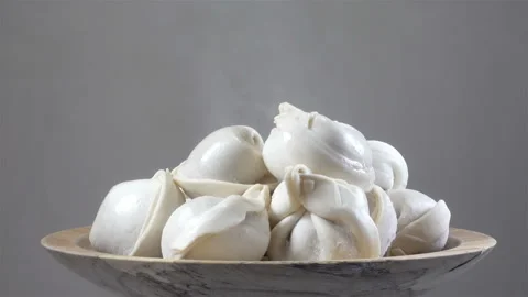 4K view of dumplings on a plate Stock Footage 140458570