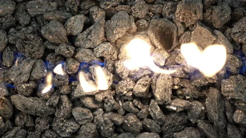 4K view of flame of burning coals as a background. Stock Footage 104010062