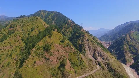 4K View of Green Mountain Valley with Flowing River Stock Footage 324560673