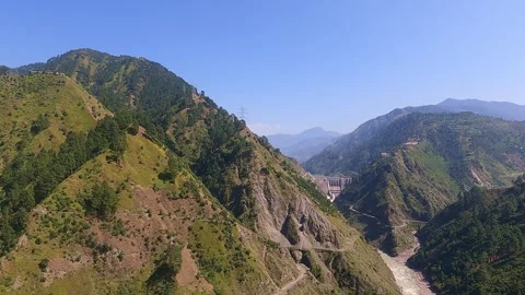 4K View of Green Mountain Valley with Flowing River Stock Footage 324561111
