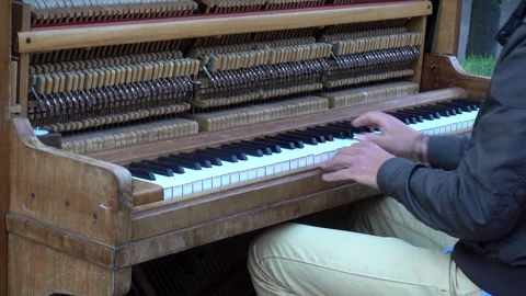 4K view of hands of a muzakant play the keys of piano. Stock Footage 112339322