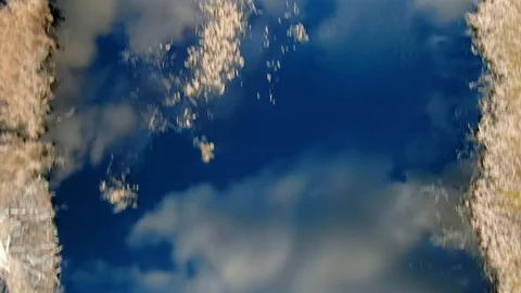 4K view has beautiful clouds in orange at sunset from a great height Stock Footage 128939746