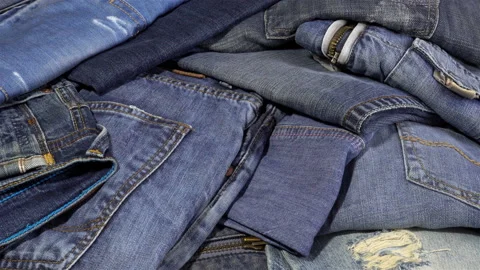 4K view of jeans clothes fall denim Stock Footage 127222310