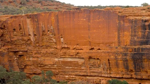 4K, view of Kings Canyon from the edge of the cliff Stock Footage 106930352