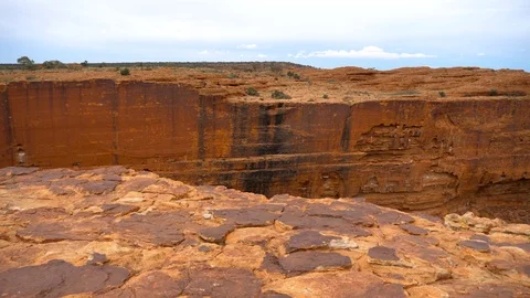 4K, view of Kings Canyon from the edge of the cliff Stock Footage 106930500