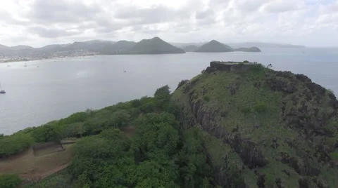 4K view of mountain landscape and sea - Saint Lucia Stock Footage 61859250