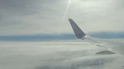 4K View of plane wing from window 스톡 동영상 40493729