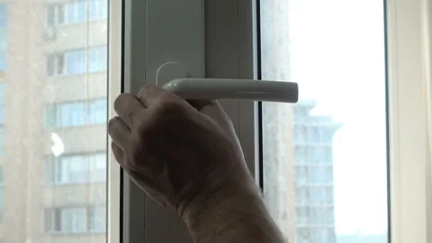 4K view of a plastic window handle repair Stock Footage 129592182