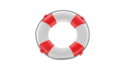A 4K view question mark emerges from a  lifebuoy. Stock Footage 331771805