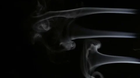 4K view of rising smoke over black background Stock Footage 72976835
