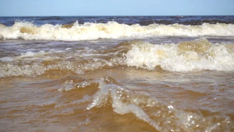 4K view of the sea waves off the coast. Stock Footage 199678198