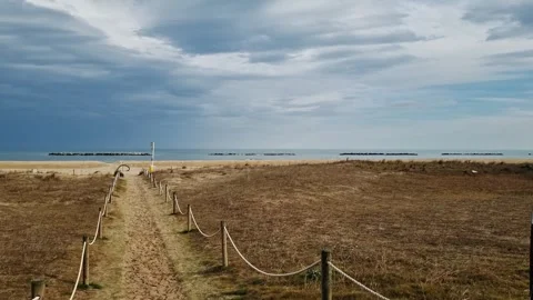 4k view of Senigallia sandy beach, Italy Stock Footage 297404459