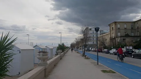 4k view of Senigallia seafront Stock Footage 302092852