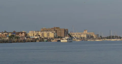 4k, View on Sheepshead Bay area, Brooklyn, NY Video stock 52702988
