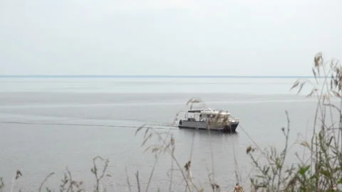 4K view of a ship on the water Stock Footage 201136126
