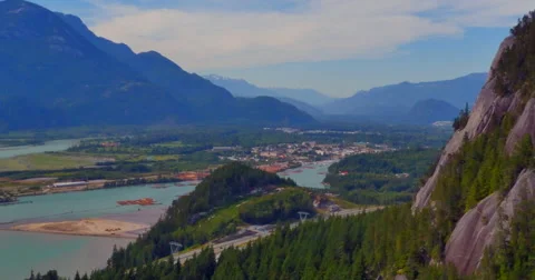 4K View of Squamish and The Chief from Gondola, British Columbia Stock Footage 41535108