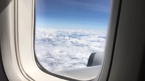 4K view through an airplane window 库存影片 103132114
