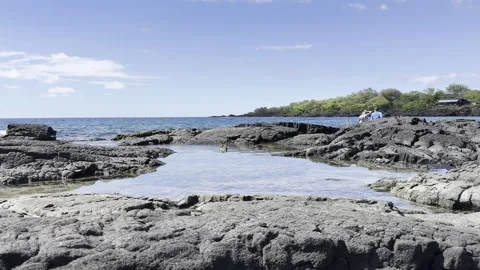 4k View of Two Step Beach, Big Island, Hawaii in the Fall Stock Footage 267370146