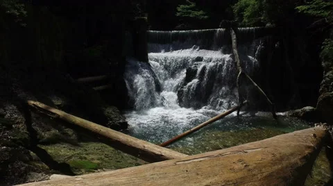 4K. View of Waterfall in Vintgar Gorge on Radovna river. Video stock 65407795