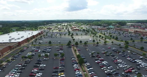 A 4K View while Flying over a Busy Parking Lot Video stock 50803478