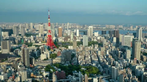 4K views of tokyo tower day to dusk Video stock 39660237
