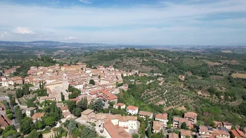 4k Village Chiusi aerial drone flight view-Tuscany-Italy Stock-Footage 231641053