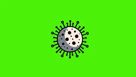 4k virus icon isolated on green screen Stock Footage 289197372