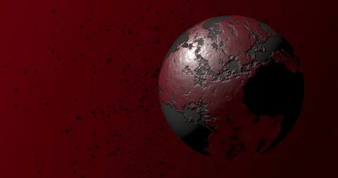 4K Virus - World Animation Stock Footage 127369411