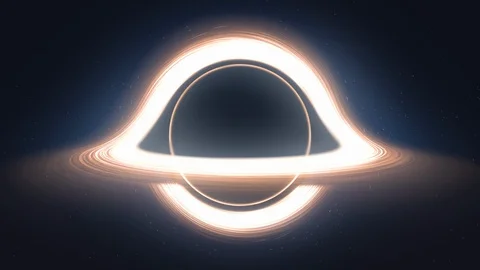 4K Visualization of a black hole with a bright accretion disk Vídeo Stock 124098380