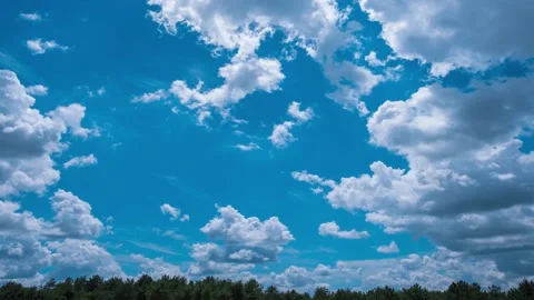 4K voluminous summer clouds time lapse Stock Footage 132013575