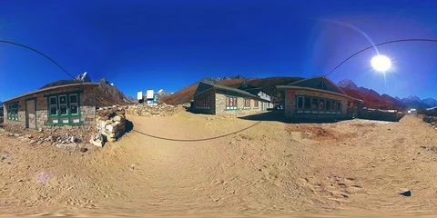 4K VR of Dingboche and Pheriche village in Nepal, basic point of everest base 動画素材 113948601