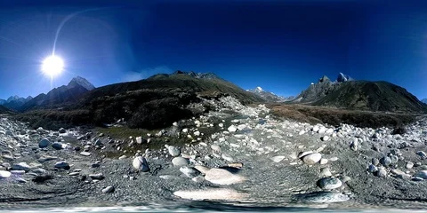 4K VR of Dingboche and Pheriche village in Nepal, basic point of everest base 스톡 동영상 117261303