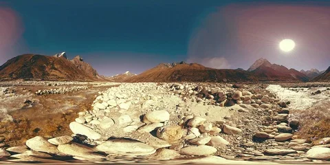 4K VR of Dingboche and Pheriche village in Nepal, basic point of everest base 스톡 동영상 117268042