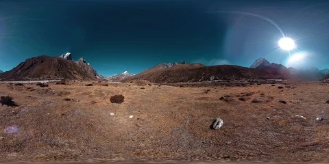 4K VR of Dingboche and Pheriche village in Nepal, basic point of everest base Stock Footage 117269188