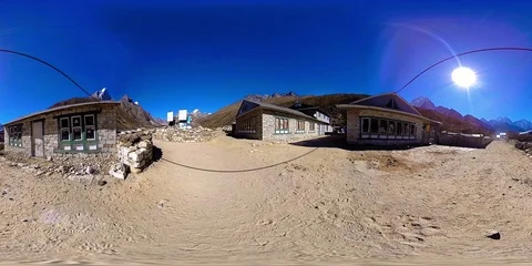 4K VR of Dingboche and Pheriche village in Nepal, basic point of everest base Video stock 117270102