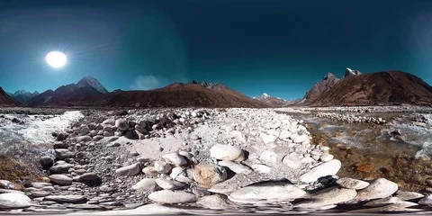 4K VR of Dingboche and Pheriche village in Nepal, basic point of everest base Video stock 119536852