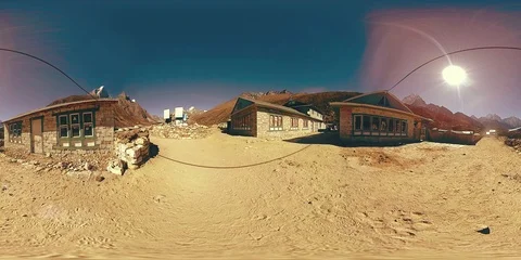 4K VR of Dingboche and Pheriche village in Nepal, basic point of everest base Stock Footage 119897407