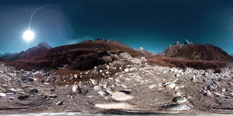 4K VR of Dingboche and Pheriche village in Nepal, basic point of everest base Stock Footage 125226614