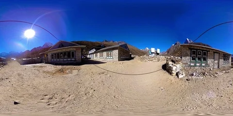 4K VR of Dingboche and Pheriche village in Nepal, basic point of everest base 스톡 동영상 125227620