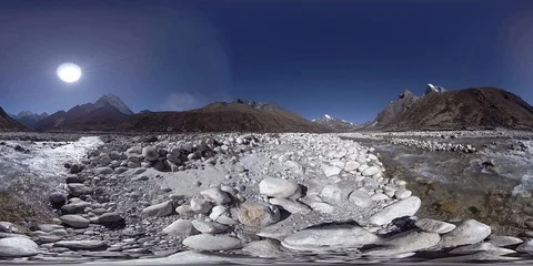 4K VR of Dingboche and Pheriche village in Nepal, basic point of everest base Stock Footage 126322828